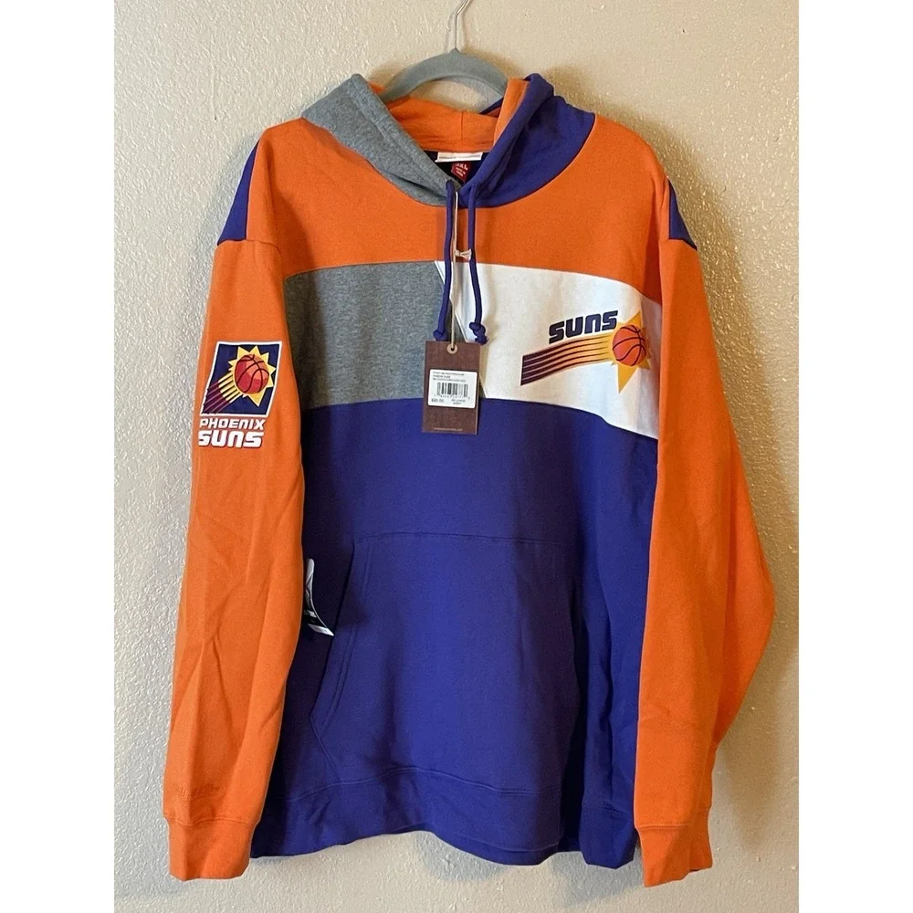 Men's 3XL NWT Phoenix Suns Mitchell & Ness Colorblock Fleece Pullover‎ Hoodie